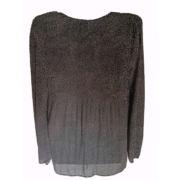 Anthropologie DR2 Black White Polka Dot Peasant Blouse w Tassel Tie, Sm. - Picture 4 of 5